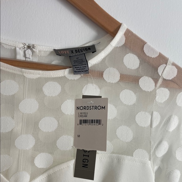 White Polka Dot Long Sleeve Dress - Picture 4 of 6